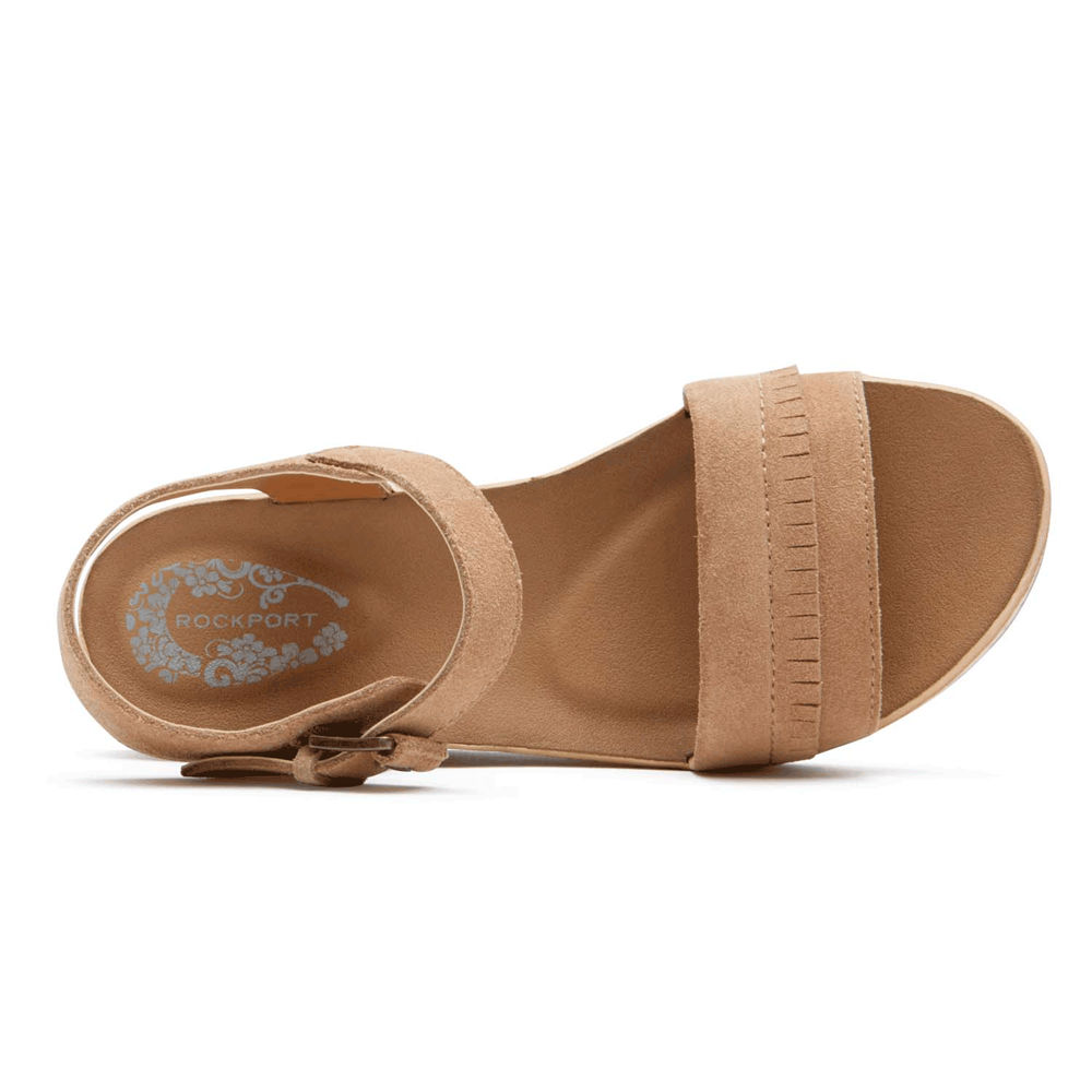 Sandalias Rockport Mujer Mexico - Weekend Casuals Lanea Quarter-Strap Kaki - PNKEU3046